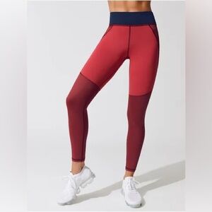 Michi Tidal Red Blue Color Block Leggings Large